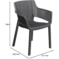 SEDIA ELISA 54X61XH79CM GRAFITE IN RESINA.