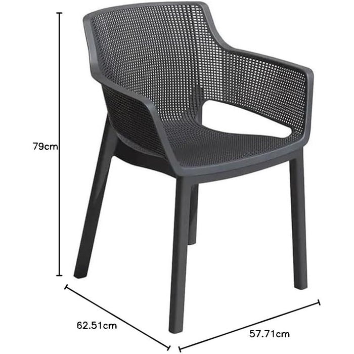 SEDIA ELISA 54X61XH79CM GRAFITE IN RESINA.