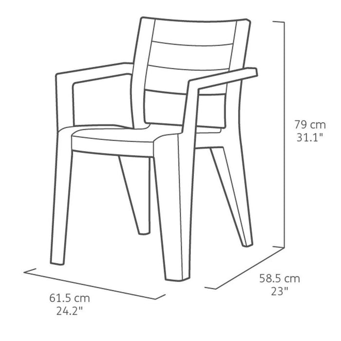 SEDIA JULIE 61,5X58,5XH79CM ROSSA