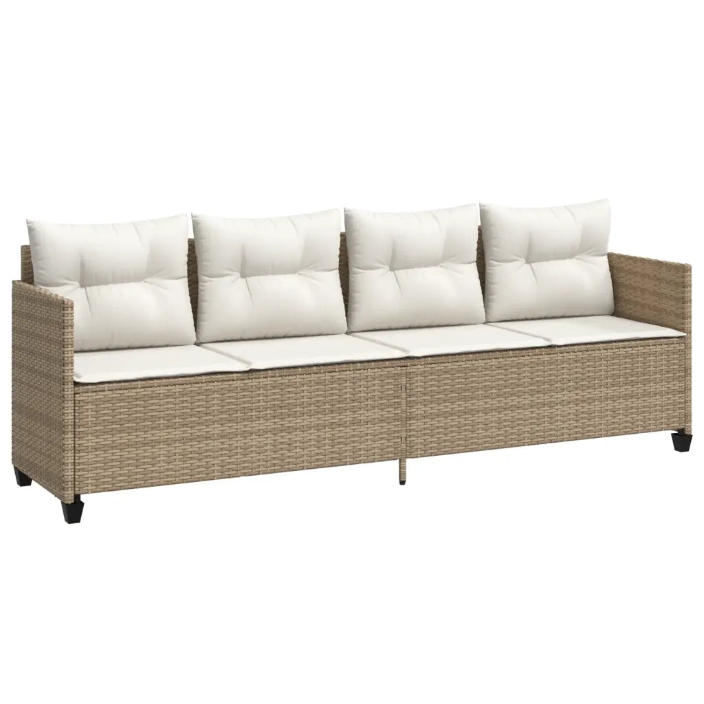 Set Divano da Giardino 5 pz con Cuscini Beige in Polyrattan 3261537