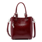 Borsa a mano classica da donna in vera pelle stile retr¨°, colore rosso