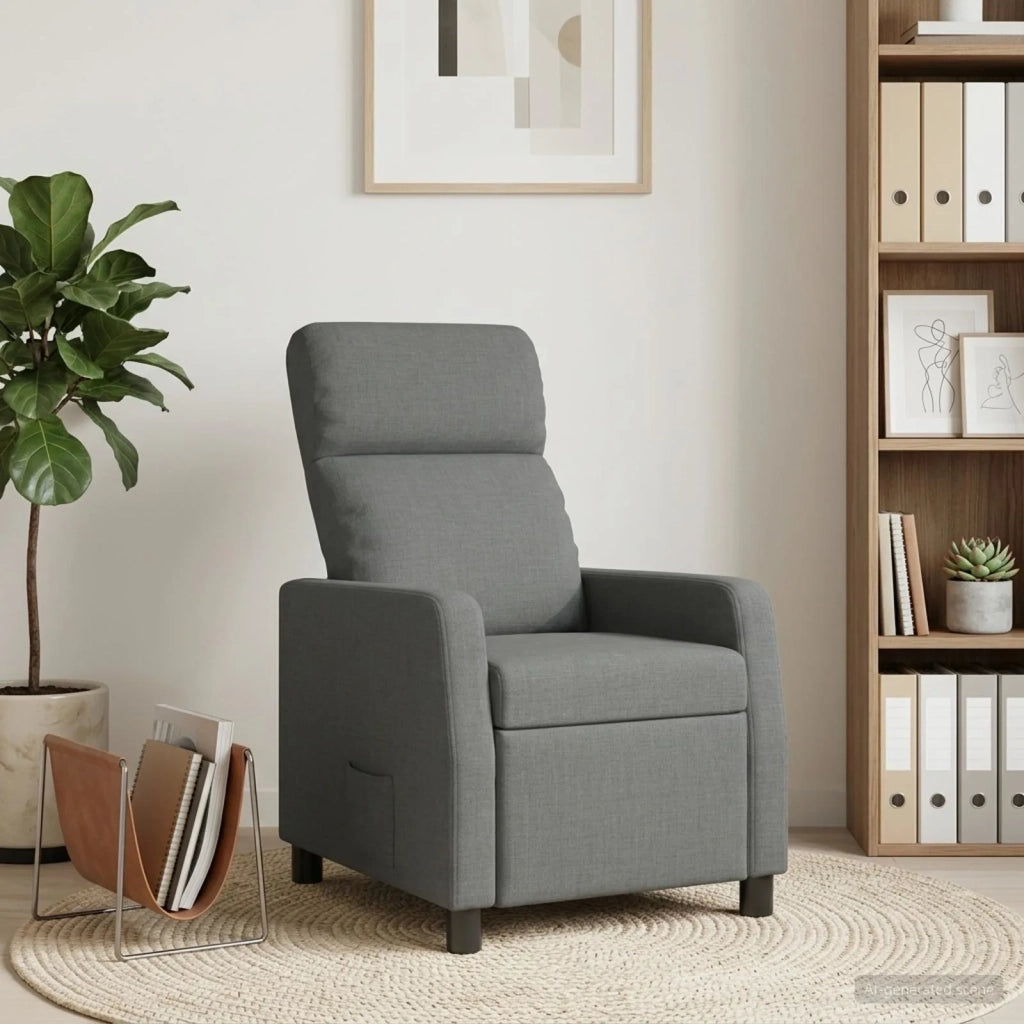 Divano Sedia-Poltrona reclinabile Grigio Scuro Tessuto 492373