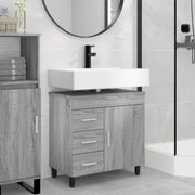 Mobiletto da bagno Sonoma grigio 60 x 35 x 60 cm