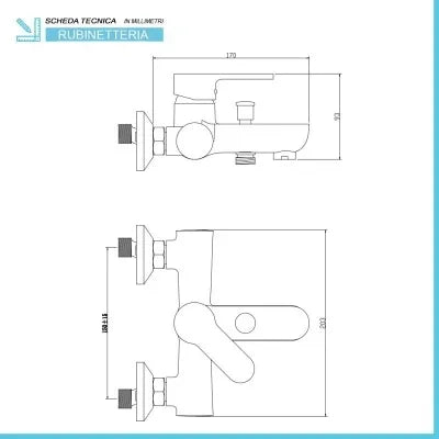 Set rubinetteria nero opaco completa per lavabo bidet e vasca serie Paco