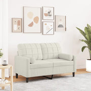 Divano a 2 Posti con Cuscini Crema 120 cm in Velluto 3278217
