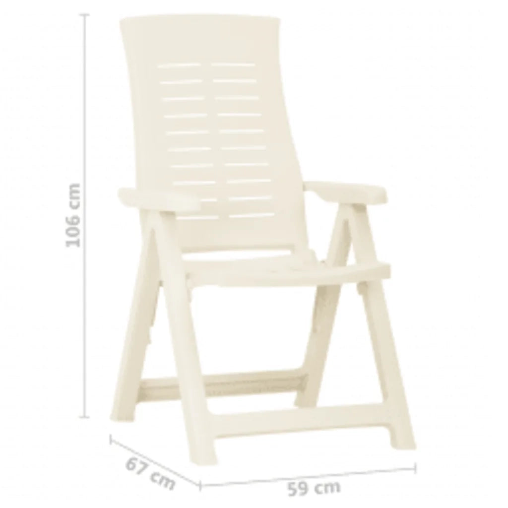 Sedie Reclinabili da Giardino 2 pz in Plastica Bianca 315830