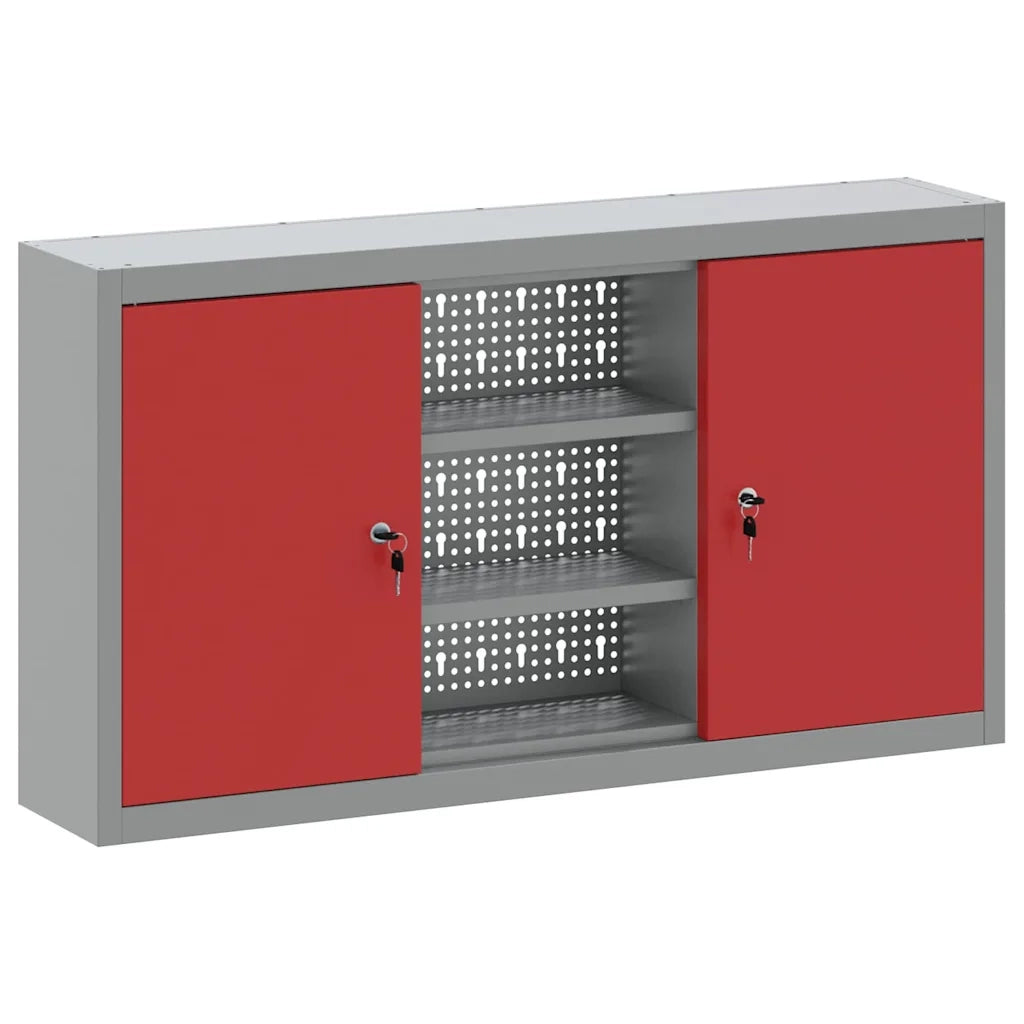 Mobile per attrezzi con blocco Rosso e Grigio 100 x 20 x 55 cm CFW7065715