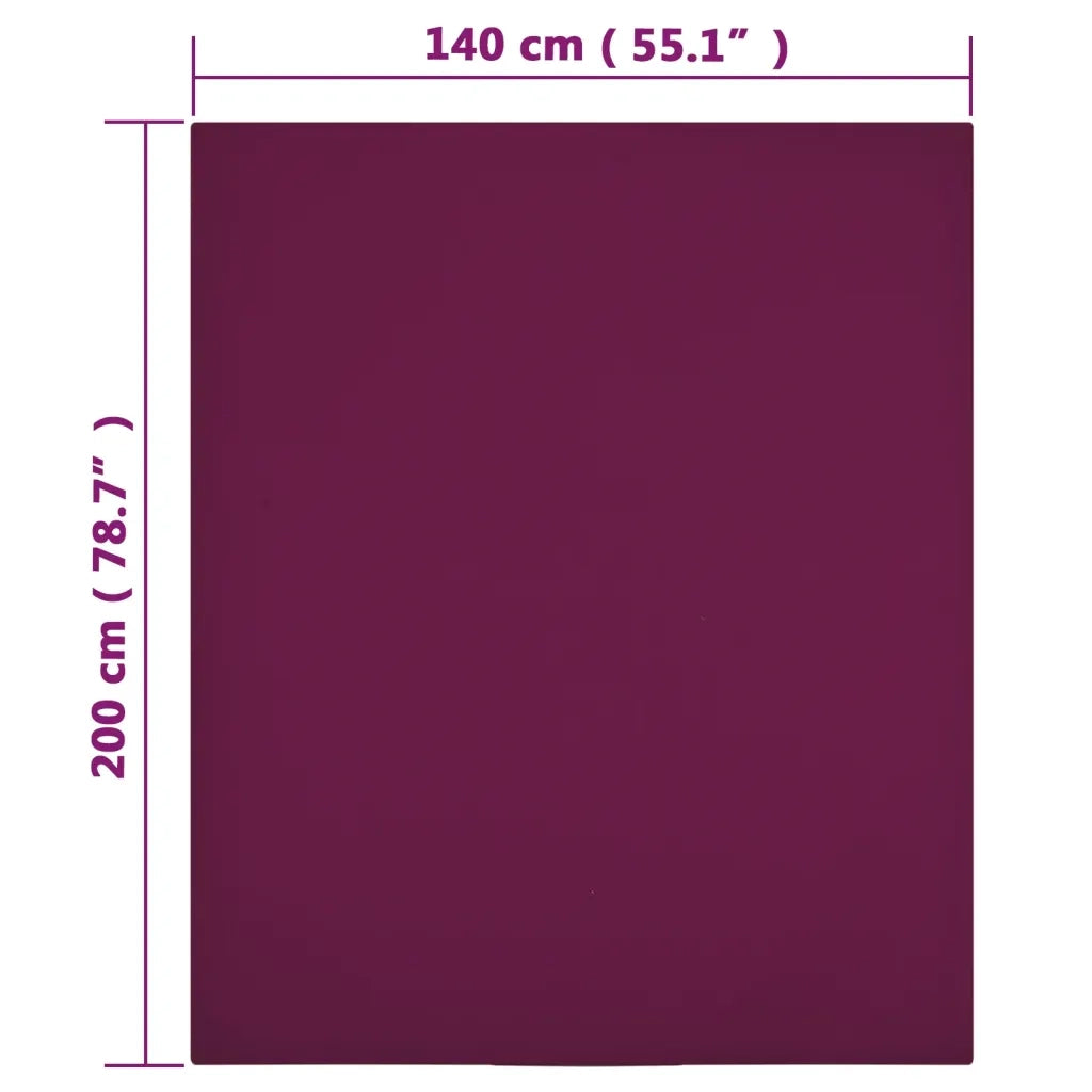 Lenzuolo con Angoli Jersey Bordò 140x200 cm Cotone 136254