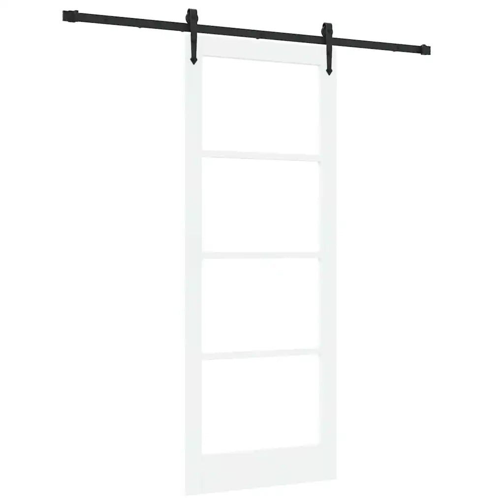 Porta scorrevole Bianco e Nero 83 x 211 cm 3332392