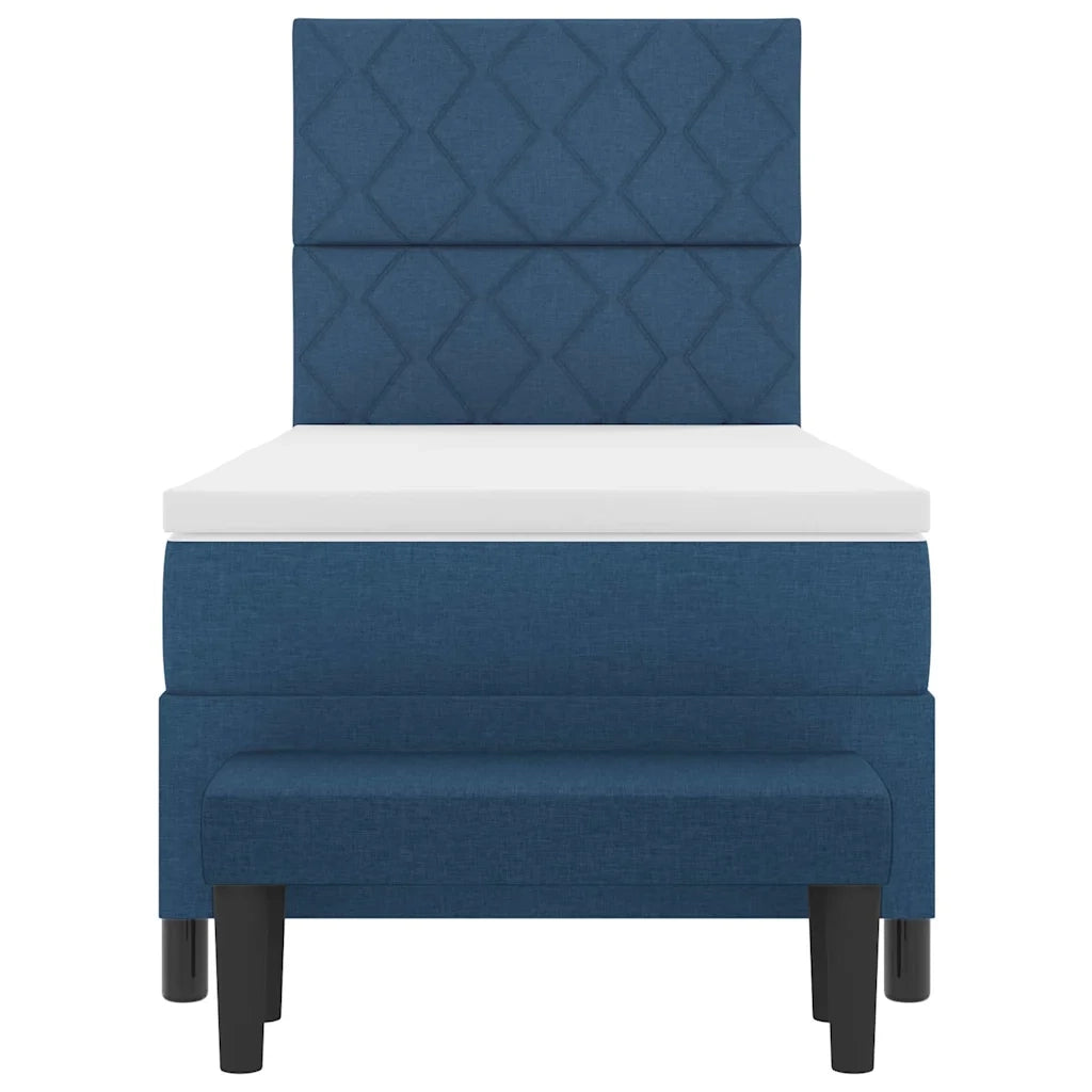 Letto a molle con cuscino con testiera Blu 90 x 190 cm Tessuto 3344113