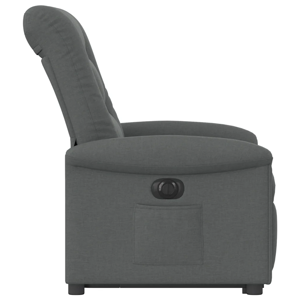 Poltrona Alzapersona Reclinabile Elettrica Grigio Scuro Tessuto 3303275