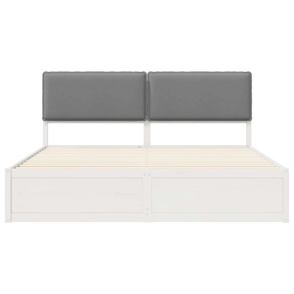 Letto con Testiera Rivestita Grigio chiaro 200 x 200 cm 3398108