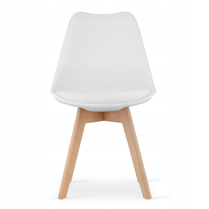 Tavolo rotondo Valora KOVA Ø80 bianco + 4 sedie RIKX bianche