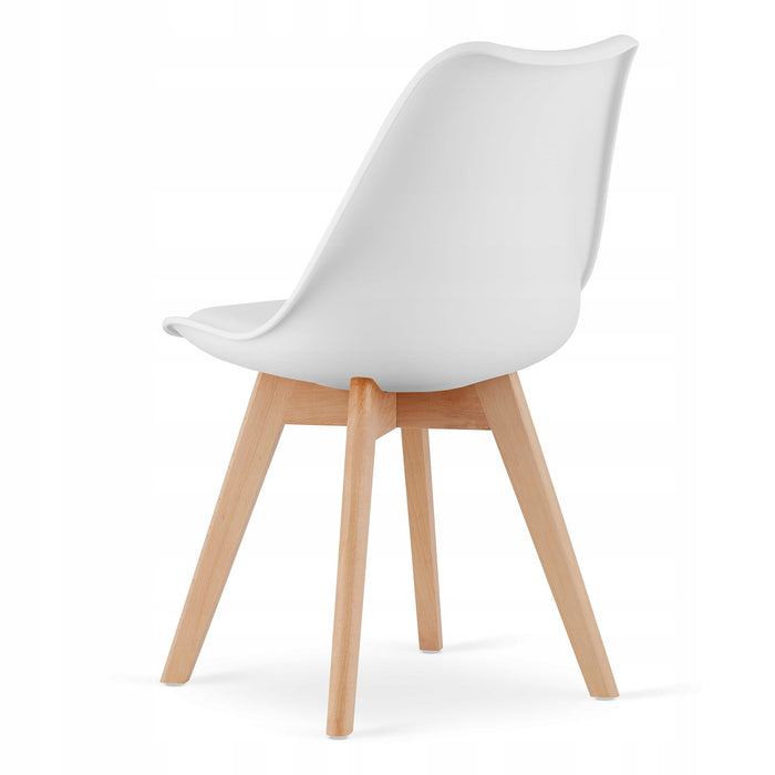 Tavolo rotondo Valora KOVA Ø80 bianco + 4 sedie RIKX bianche