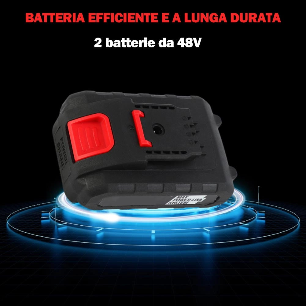 Forbici da Potatura Elettrica con Doppia Batteria Cesoie Trincia Rami Portatile