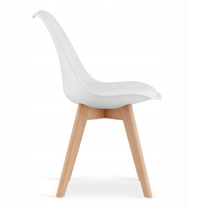 Tavolo rotondo Valora KOVA Ø80 bianco + 4 sedie RIKX bianche