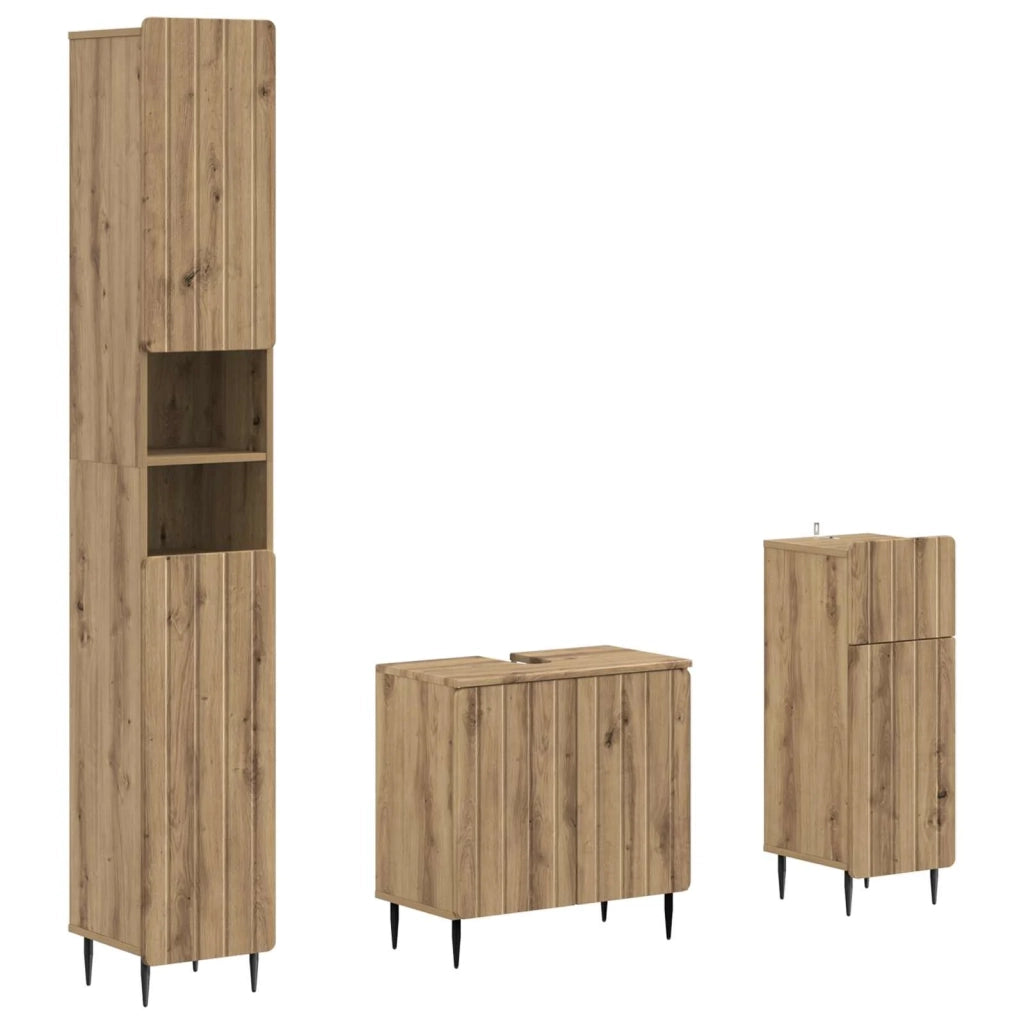 Set di armadietti da bagno in 3 pezzi ZWOLLE 3417845