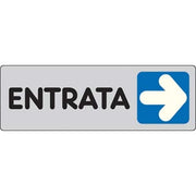 TARGA SEGNALETICA ADESIVA ENTRATA DX - VINILE CM 15X5- 10 pezzi