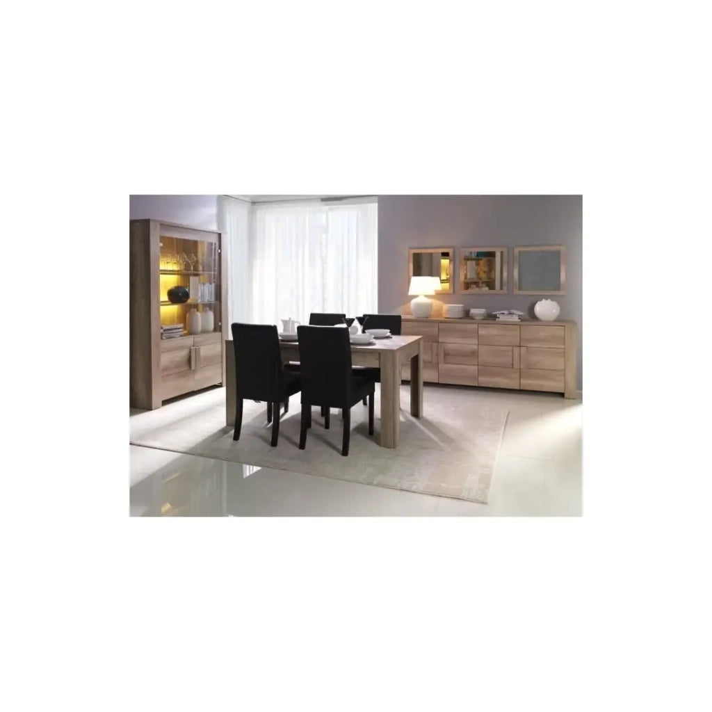 Buffet 4 porte FARRA quercia dab sonoma con 3 specchi quadrati