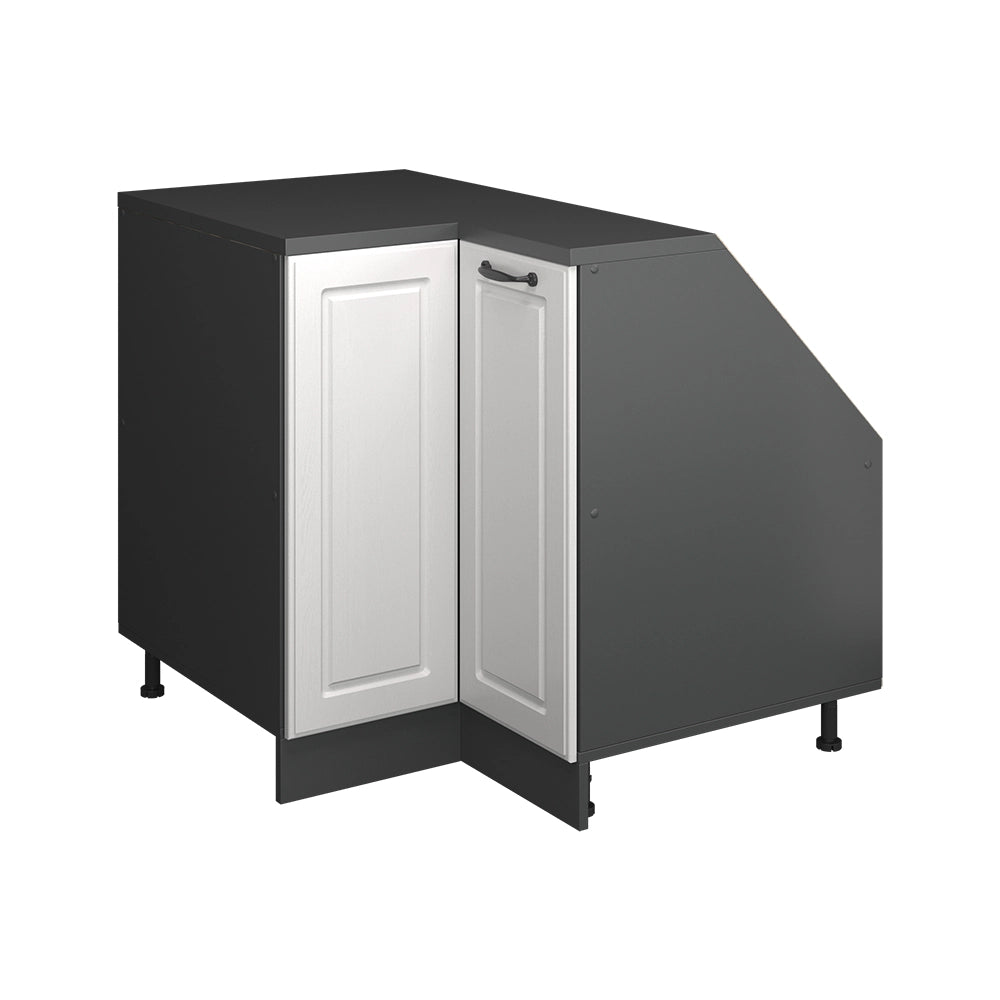 Mobile cucina angolare per sottotetto R-Line Bianco rustico/Antracite 75.6 cm con 1 porta, carcassa dell’armadio profondità 60 cm Vicco
