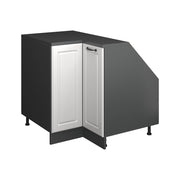 Mobile cucina angolare per sottotetto R-Line Bianco rustico/Antracite 75.6 cm con 1 porta, carcassa dell’armadio profondità 60 cm Vicco