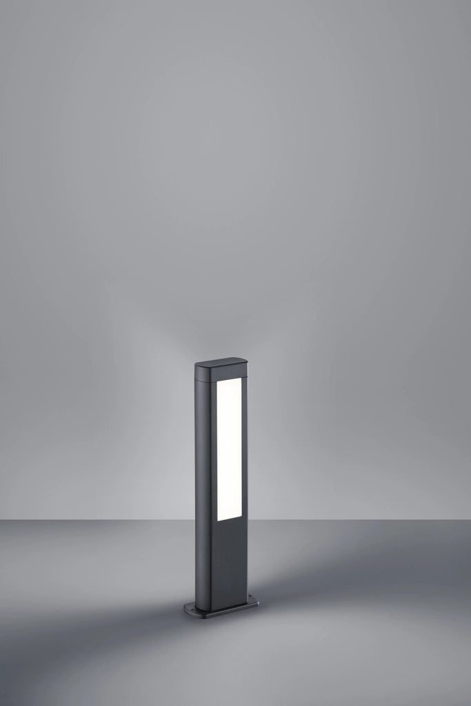 Lampione Giardino Esterno Palo Basso 50cm 2 Diffusori Antracite Rhine GD Trio