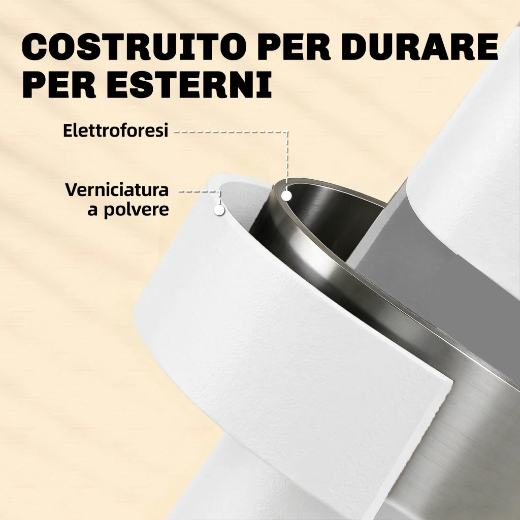 Set Bistr¨° da Esterno Pieghevole con Tavolo e 2 Sedie, Bianco