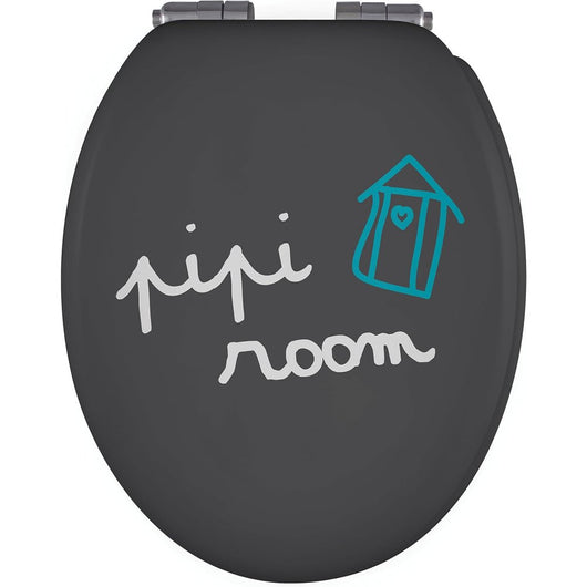 Gelco design sedile wc freno di caduta capanna, mdf/fsc, nero, 4