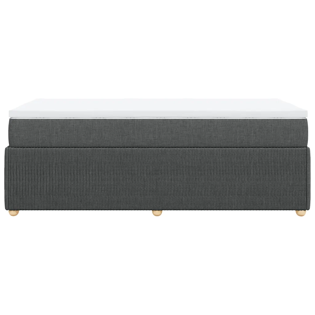 Giroletto a Molle con Materasso Grigio Scuro 80x200 cm Tessuto