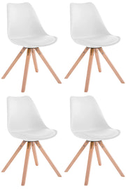 Set di 4 sedie Toulouse in similpelle Square bianco,natura