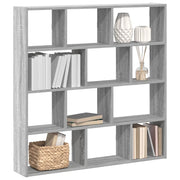 Mensola a Cubo da Muro 12 Scomparti in Truciolato Sonoma Grigio 860009