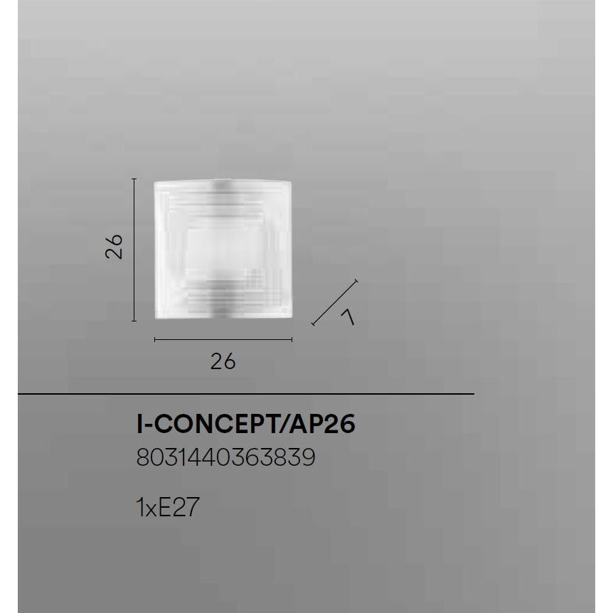 APPLIQUE CONCEPT E27 26X26H7CM BIANCA A RIGHE.