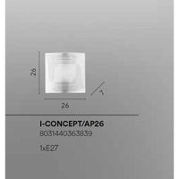 APPLIQUE CONCEPT E27 26X26H7CM BIANCA A RIGHE.