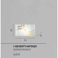 APPLIQUE SEVENTY 2XE14 35X8XH20CM BIANCA/ORO.