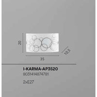 APPLIQUE KARMA 2XE27 35X10,5XH20CM BIANCA/NERA