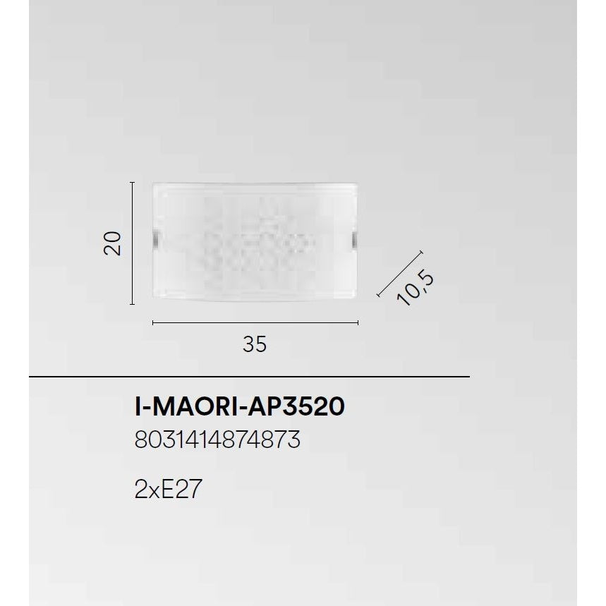 APPLIQUE MAORI 2XE27 35X10,5XH20CM BIANCA ESAGONI.