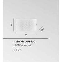 APPLIQUE MAORI 2XE27 35X10,5XH20CM BIANCA ESAGONI.