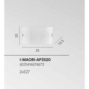 APPLIQUE MAORI 2XE27 35X10,5XH20CM BIANCA ESAGONI.