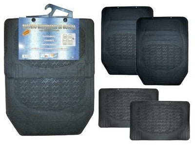 SET TAPPETI AUTO UNIVERSALI GOMMA ECO PZ.4 ACCESSORI PER AUTO