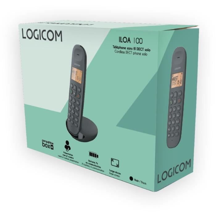 Telefono fisso cordless - LOGICOM - DECT ILOA 150 SOLO - Ardesia - Senza segreteria telefonica