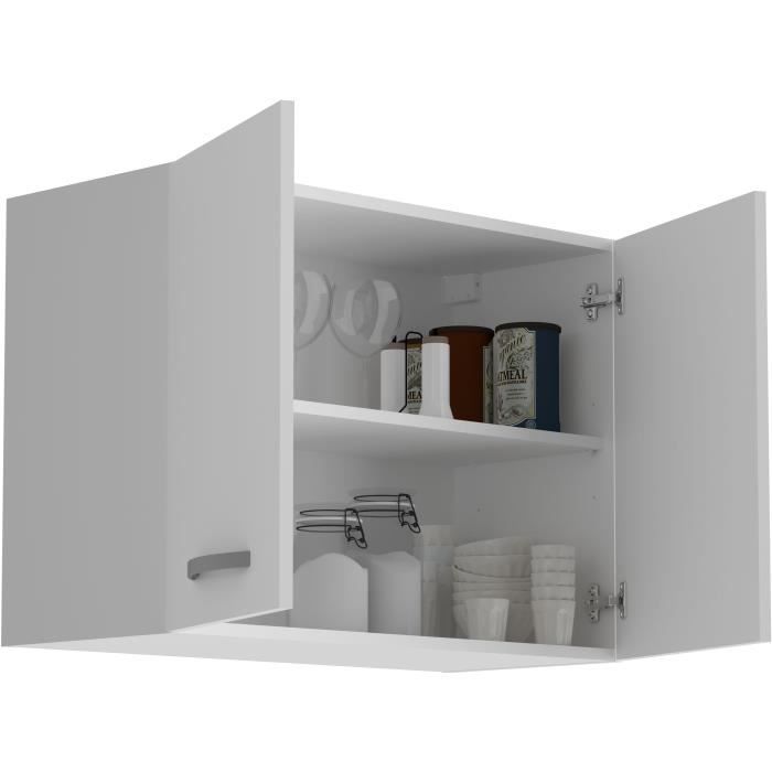 Oslo High Cabinet 2 Porte - Bianco - L 80 X D 36 X H 58 cm