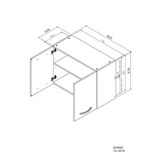 Oslo High Cabinet 2 Porte - Bianco - L 80 X D 36 X H 58 cm