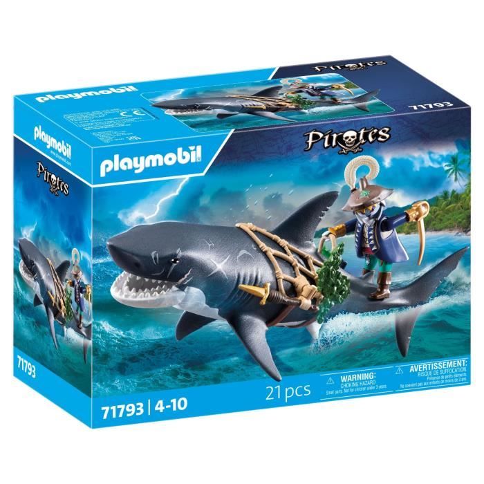 PLAYMOBIL 71793 Pirata e squalo con mascella articolata