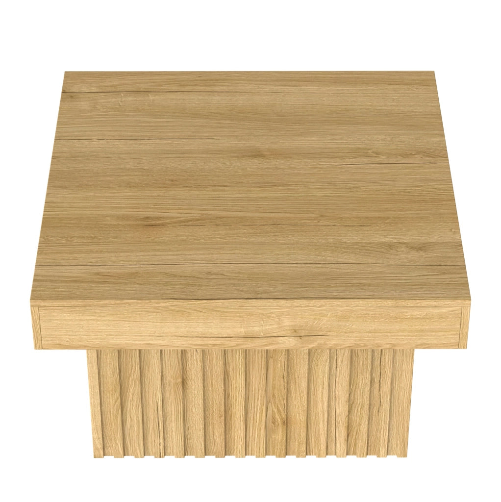 Tavolino da caffè in MDF e truciolare 79x79x46 cm; colore naturale