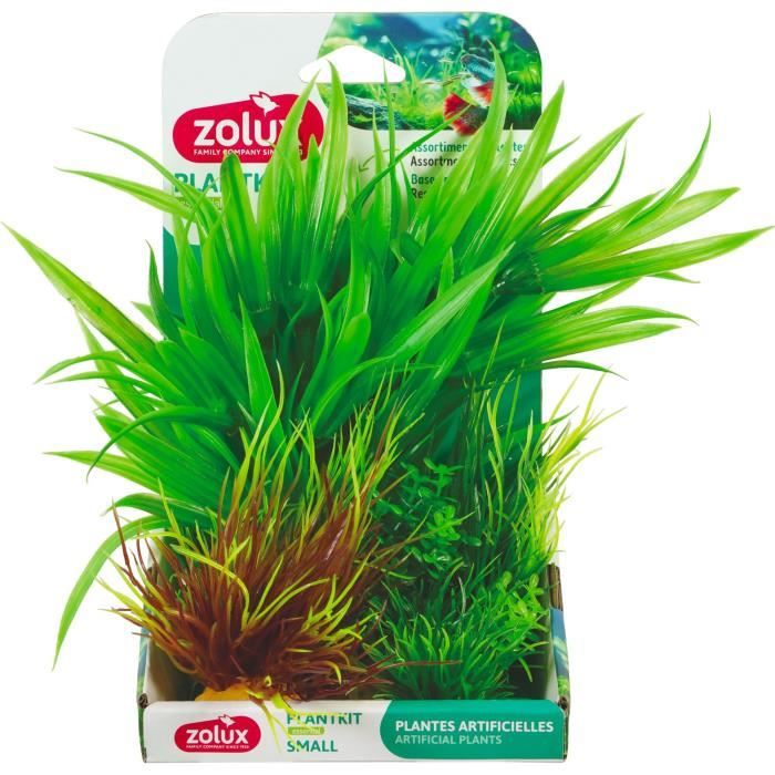 Piante artificiali per acquario - ZOLUX - Plantkit - Taglia S - Confezione da 3