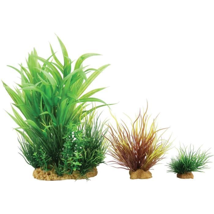 Piante artificiali per acquario - ZOLUX - Plantkit - Taglia S - Confezione da 3