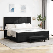 Letto a molle con materasso Nero 200 x 200 cm Tessuto