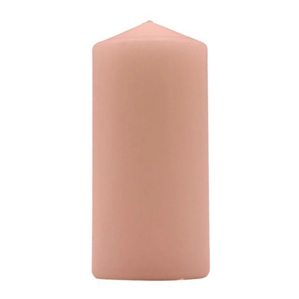 Trade Shop - Set 12pz Candela Rosa Forma Cilindrica 150x70mm Decorazioni Interni Centrotavola 032371 -