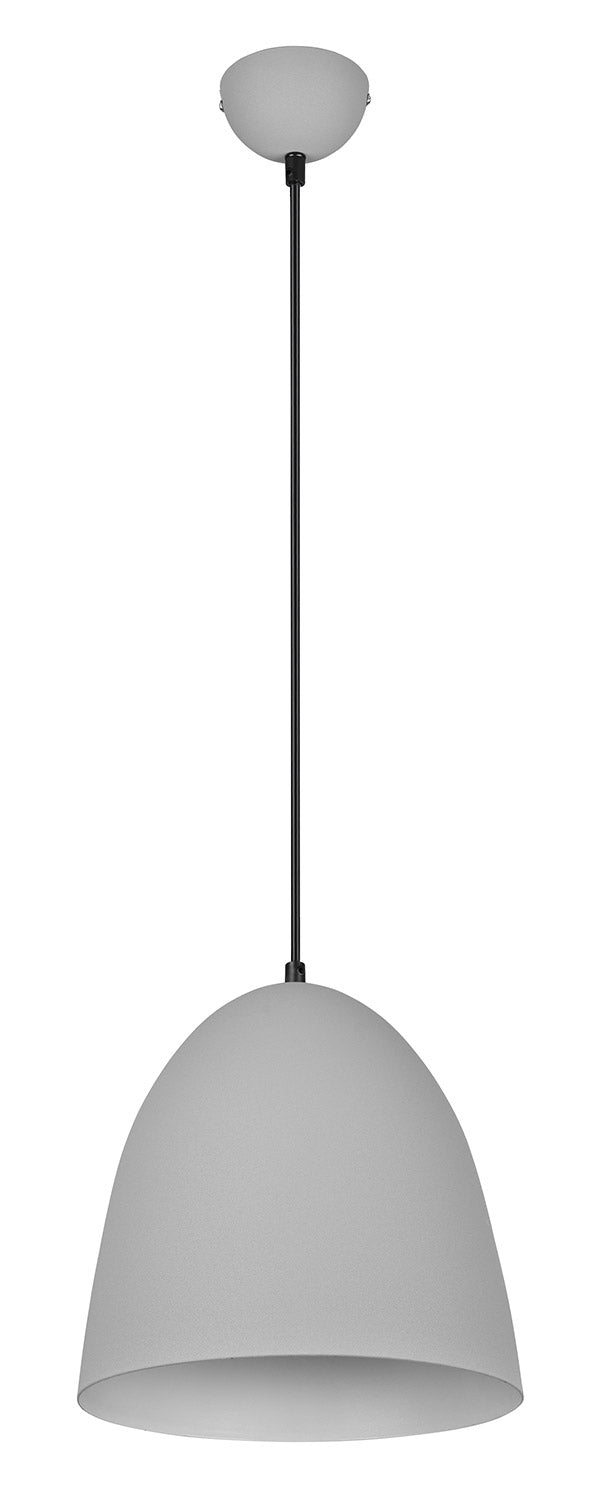 Lampada a Sospensione da Interno Attacco E27 in Metallo Grigio