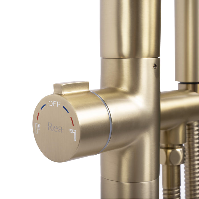 Rubinetto Indipendente Rea Clark Brush Gold